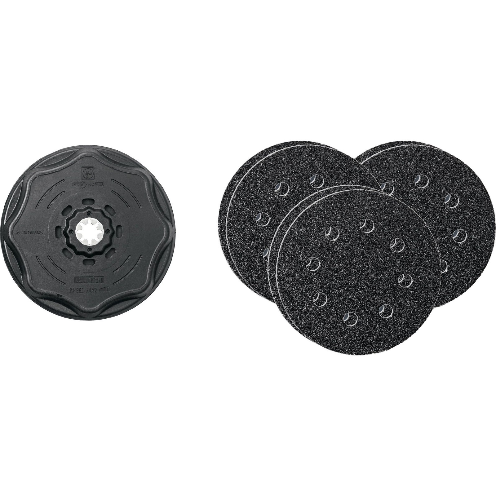 Juego de lijado adhesivo 7 piezas plato de lijado D.115 mm FINO