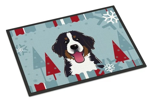 Caroline's Treasures BB1733JMAT Winter Holiday Bernese Mountain Dog Doormat - product listing photo