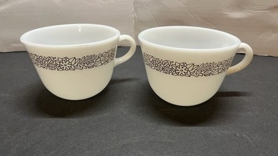 Corning Vintage  Woodland Brown  Coffee Cups/Mugs-Set Of 2-NICE GRAPHICS