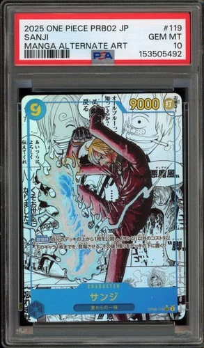 One Piece CCG Sanji Manga Japanese PRB02 Manga Alternate Art OP06-119 PSA 10