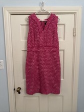 J.CREW Women's Sleeveless Pink Confetti Tweed Sheath Dress, Size 6, Chanel Vibes