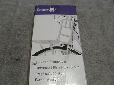 Fahrrad Träger Frontträger Smart weiß 24-28 Zoll Tragkraft 15kg Nr. 1188