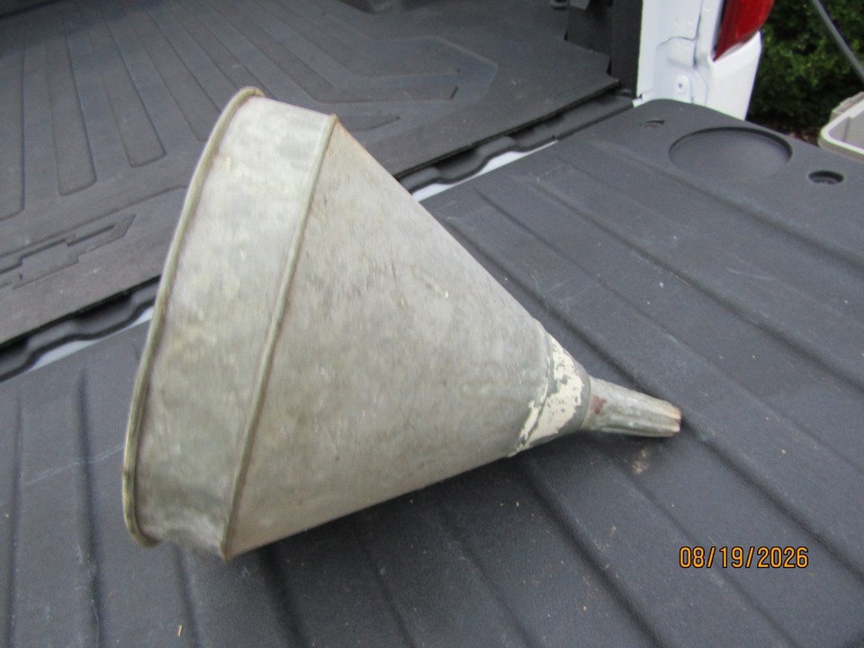 Vintage Large 10” x 11” Galvanized Metal Funnel | eBay