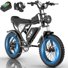 1000W 20 inch Fat Tire Electric Mountain Bike 20Ah Ridstar Off-Road E-bike 28Mph