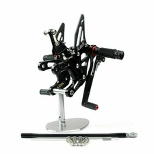 ALU ADJUSTABLE REAR SET REARSET FOR KAWASAKI ZX10R ZX-10R NINJA 2011~2015 BLACK.