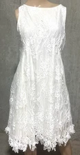 Nina Ricci 2014 Runway White Lace Embroidered White Cocktail Dress US 4 6 FR 38