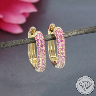 Wert 2850   Brillant Saphir Creolen in 585 14 Karat Gelb Gold