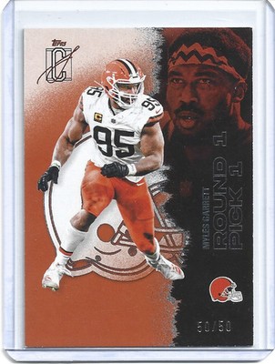 Myles Garrett 2025 Topps Signature Class #14 Orange /50 Color Match Rams