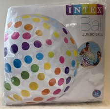 Intex Multicolored Vinyl Inflatable Jumbo Beach Ball 42in. 1.07m New Old Stock