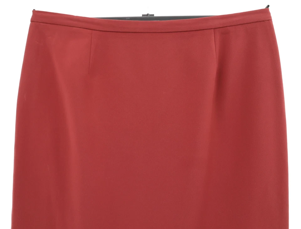 Falda lápiz recta para mujer EAST 5TH 100 % poliéster carrera roja talla 20WP Plus Foto 3 de 4