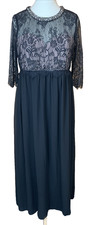 Little Mistress Black Evening Maxi Maternity Dress NWT UK14 Lace, Sequins, Beads