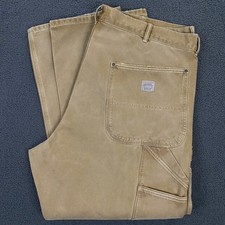 Polo Country Carpenter Pants Mens 36 Tan Double Knee Canvas Distressed Workwear
