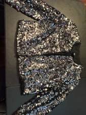 W by Worth Black Sequined Jacket. Size 4 Ladies 