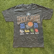 Final Four 2021 NCAA Men's Basketball Charcoal Gray Graphic Tee Shirt Size Small