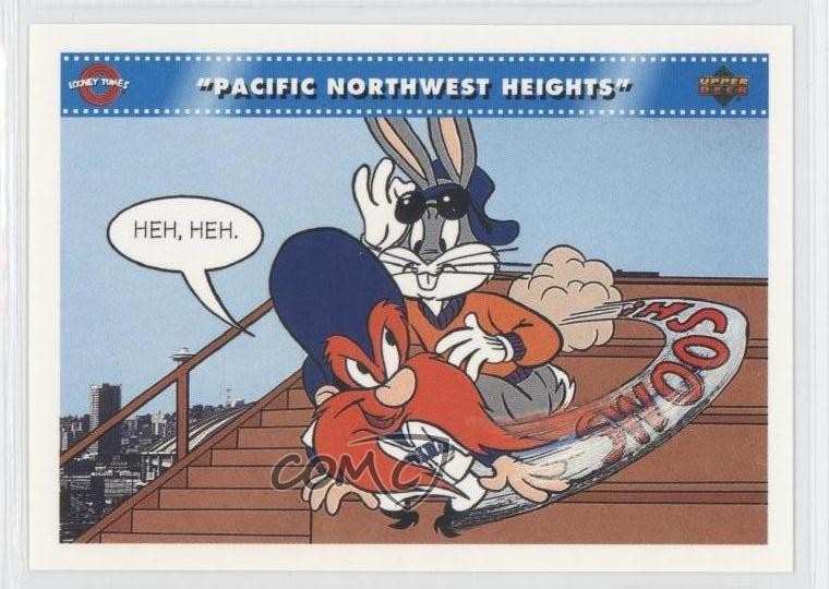 1992 Upper Deck Comic Ball 3 Ken Griffey Jr Yosemite Sam Bugs Bunny #84 HOF 0b5