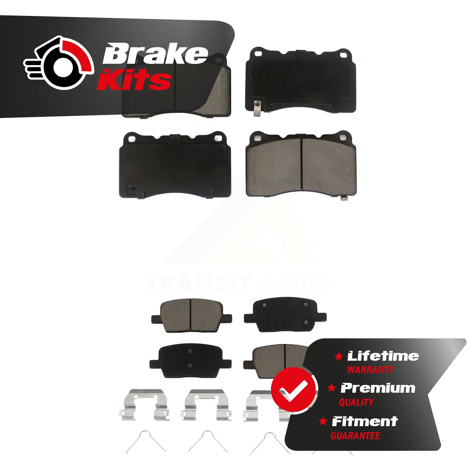 Front Rear Ceramic Brake Pads Kit For 2016-2022 Chevrolet Camaro LT1 LT LS