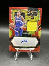 2023-24 Panini Select KEYONTE GEORGE RC Patch Auto Red Wave Prizm Rookie Jersey