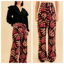 Farm Rio Pleated Pants Size XS Banana Dot