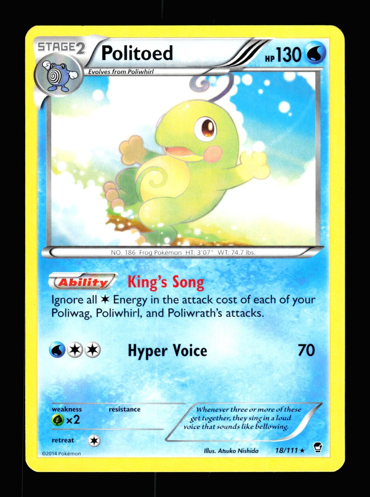 Politoed 18/111 Rare Furious Fists Pokemon 2014 LP Nishida