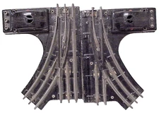 2 VINTAGE TRAIN TRACKS METAL SWITCHES BLACK PAIR OF METAL SWITCH TRACKS UNTESTED