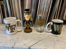 Wake Forest Glass, Mugs, Bobblehead priced individually, volume pricing applied