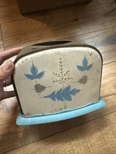 Vintage Toy, Toaster White Blue Gold