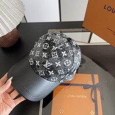 New Fashion Denim Monogram Logo Leather Brim ...