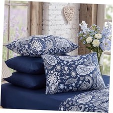 Cotton Pillow Cases Standard Size Set of 2 Paisley Floral Pillow Covers Soft