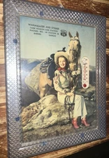 Vintage 1950-60's Phillips 66 Wanamaker And Stigge Thermometer Barnes, Kansas