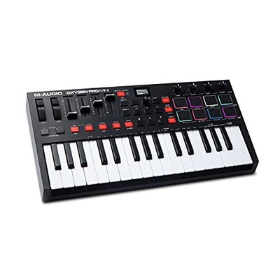 M-AUDIO Oxygen Pro Mini 32-Tasten USB MIDI Keyboard Controller für MacOS und WinOS,