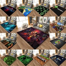 Kids Mine-Craft 3D Rug Bedroom Carpet Anti-Slip Doormat Floor Mat Gift New UK