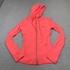 Lululemon Scuba Hoodie Jacket Womens 4 Coral Red Full Zip Athleisure Yoga W4BPES