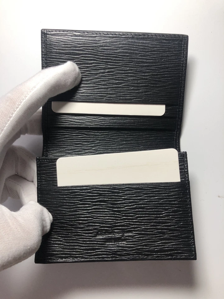 Porta-Cartão Salvatore Ferragamo Estojo Masculino Preto NERO VERMELHO Carteira Logotipo Prata - Imagem 4 de 4