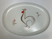 Debonaire Speckled Rooster Melmac Meat Platter Serving Tray Melamine Made in USA