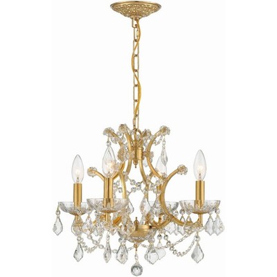Crystorama 4454-GA-CL-S Filmore Mini Chandelier Antique Gold