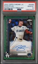 2025 TOPPS CHROME LOGOFRACTOR RC GREEN AUTOS RIVER RYAN 88/99 PSA 10 POP 1