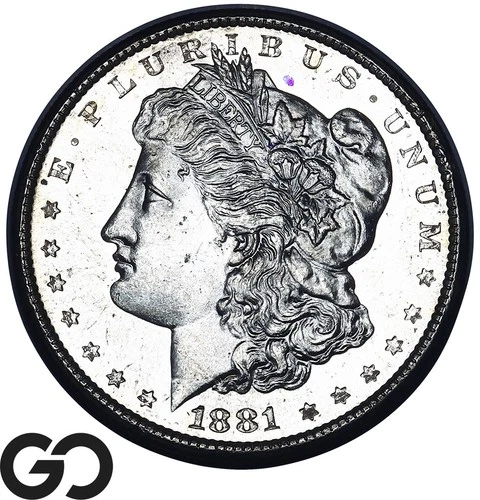 1881-S Morgan Silver Dollar Coin, Proof-Like, Gem BU++ PL