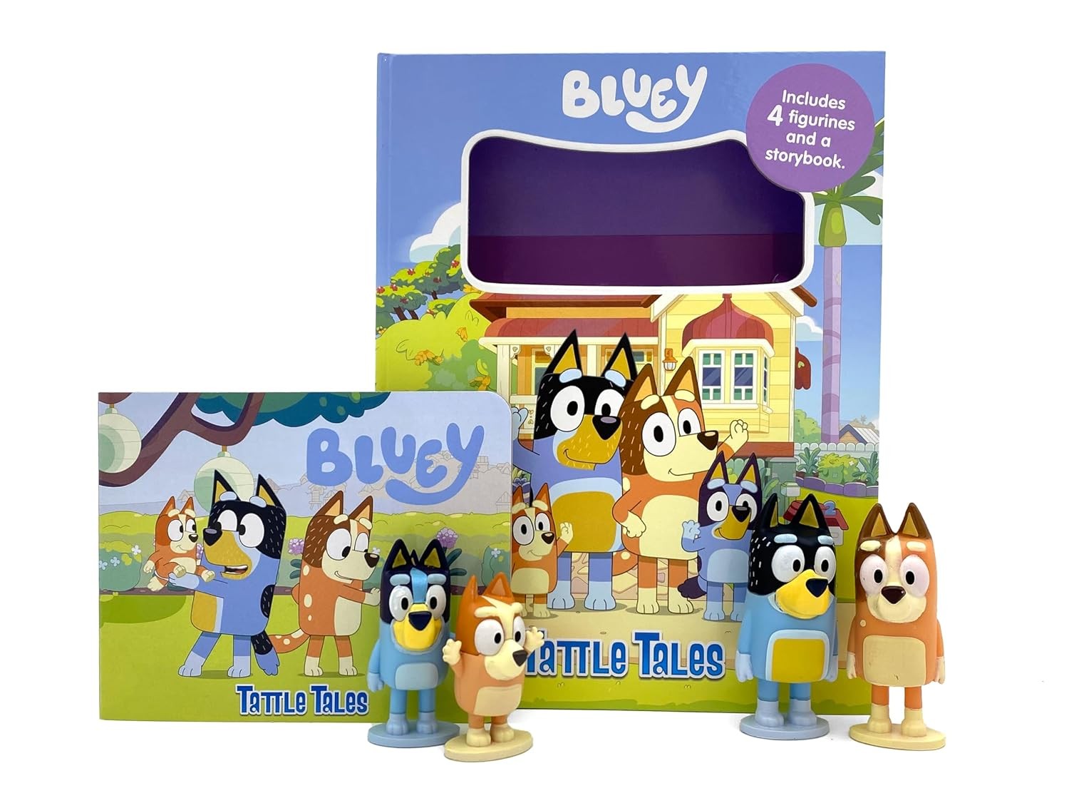 Phidal Publishing Inc. Bluey Tattle Tales Board Book With 4 Figurines (Mum, Dad, Bluey, Bingo) By Phidal Publishing - Ages 3-5 - Brand New - Image 10