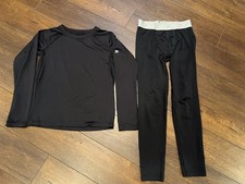 All In Motion Compression Pants Long Sleeve Shirt Set Youth Size S 6/7 Black