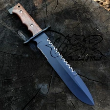 UBR CUSTOM HANDMADE HIGH CARBON STEEL HUNTING BOWIE KNIFE WITH LEATHER SHEATH