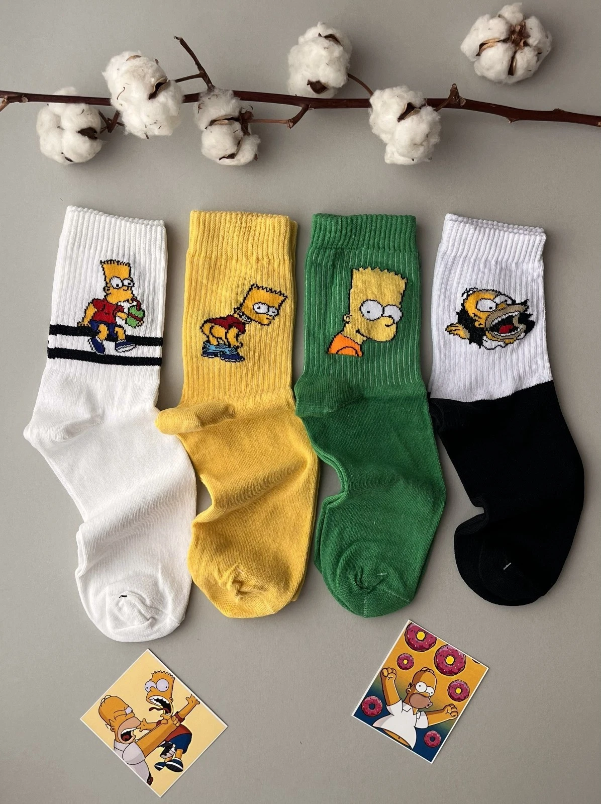 Simpsons Socks Gift Set, 4 Pairs Funny Cotton Crew Men Socks, Gift for Him
Opens in a new window or