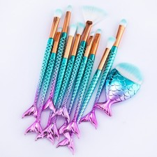 11pcs Makeup Brushes Kit New Mermaid Foundation