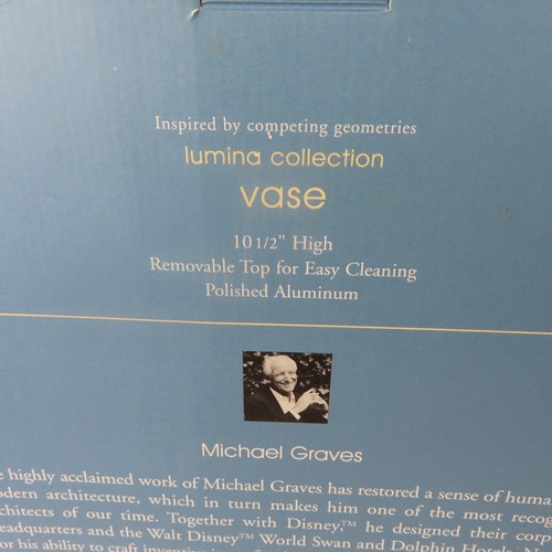 Michael Graves 10 1/2" Polished Cast Aluminum Vase Lumina Collection NIB - Picture 7 of 9