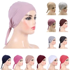 Under Scarf Hijab Bonnet Cap Headwear Muslim Women Inner Hat Headband New