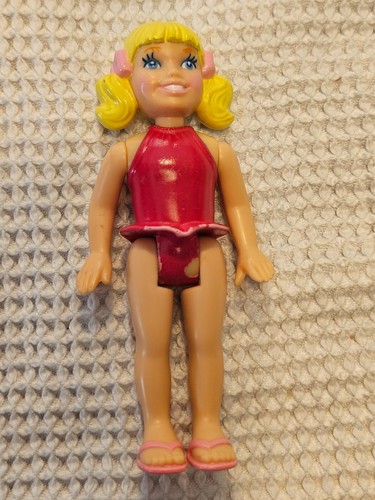 Playskool Dollhouse Hasbro BLOND GIRL RED SWIMSUIT Swimmer Sister - Imagen 4 de 11