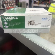 Shield Security Lever Handle Passage Lockset in Satin Nickel Finish - Grade 3