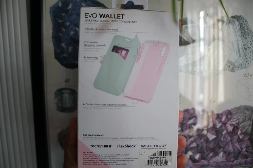 NEW Tech21 Evo Wallet Case for Apple iPhone X📲 Pink Drop Protection - Image 3 of 4