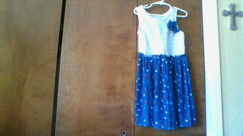 Nanette Girls Size 6 Dress Patriotic Summer Red White & Blue *FLAWS