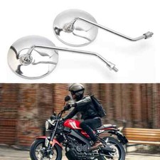 Espejos retrovisores redondos cromados para motocicleta 10 mm en el sentido de las agujas del reloj para Honda Suzuki Triumph Ducati