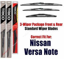 3-Pack Wipers Front/Rear Standard fit 2014+ Nissan Versa Note - 30280/110/12B